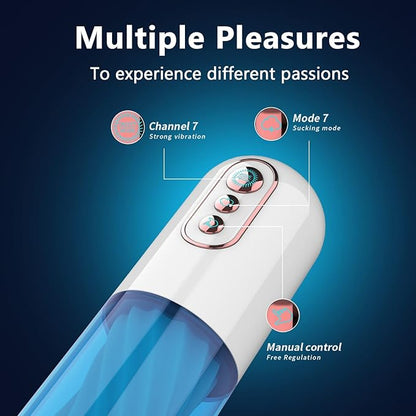New Automatic Male  7 Vibration & Suction Hands Free Pocket